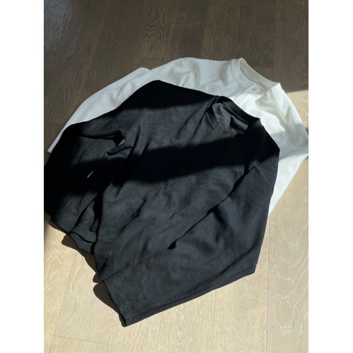 華夫格亨利領長袖*4JUNKS百搭老錢polo衫長袖男t恤打底衫cleanfit