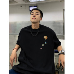 純棉潮牌短袖男T恤衫休閒夏裝新款寬松體恤青少年潮流打底衫上衣