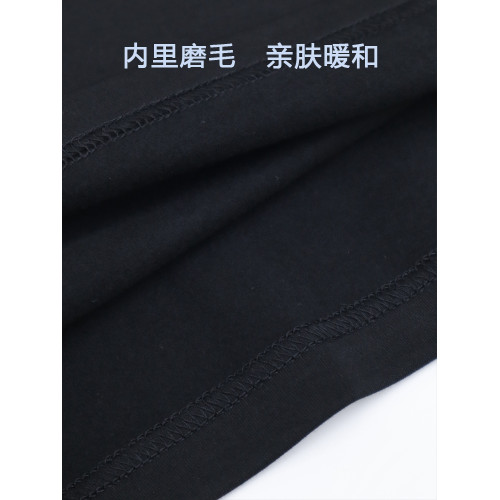 半高領短袖男T恤2025新款秋冬季中領磨毛純棉正肩設計感黑色半袖