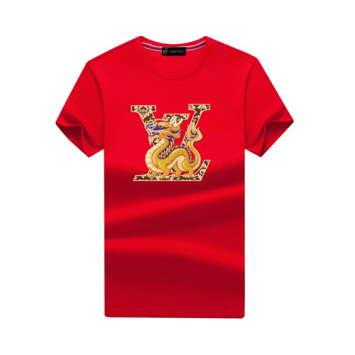 大碼男裝保羅新款高級紅色絲光棉短袖男t恤夏季純棉休閒寬松體恤T