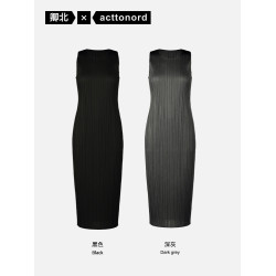 卿北丨三宅褶皺簡約連衣裙基礎款內搭外穿顯瘦中長款IM33PP0611R