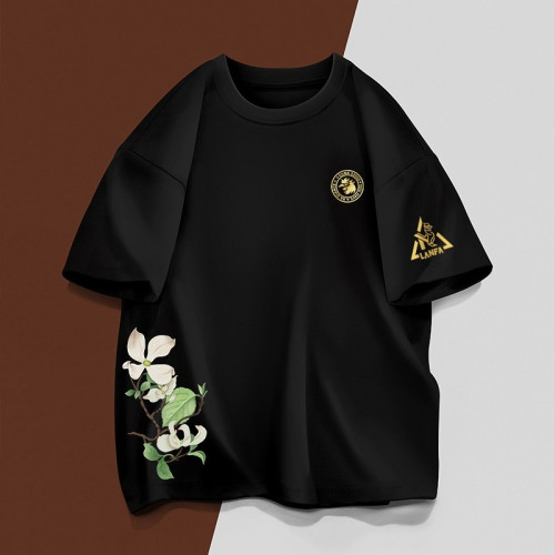 MAROLIO~輕奢設計感短袖！高級商務休閒男t恤夏季純棉圓領上衣