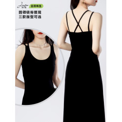 九葭美背吊帶女帶胸墊夏季新款內搭百搭美背文胸一體背心連衣裙