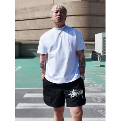 RAGECAVE春夏基礎緊身美式正肩修身版型重磅純色打底棉短袖男T恤