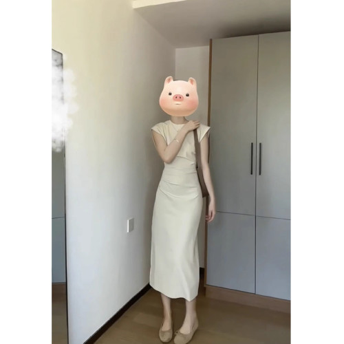 歐洲站夏季2025新款法式輕奢女裝高級感氣質修身顯瘦白色連衣裙子