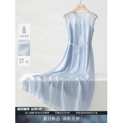 IHIMI海謐法式度假風連衣裙女2025夏季新款輕薄背心顯瘦吊帶裙子