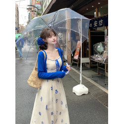 今年流行的漂亮裙子2025新款碎花吊帶連衣裙加開衫兩件套裝女夏季