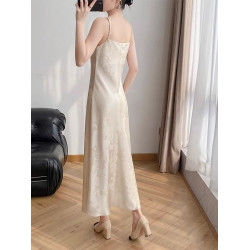 YIYUAN西裝打底內搭新中式國風垂墜感緞面醋酸吊帶連衣裙女春夏裝