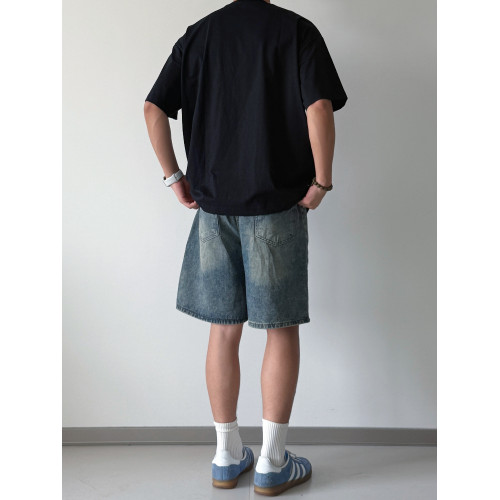 【阿XIAN】夏季涼感面料寬松圓領字母短袖男T恤