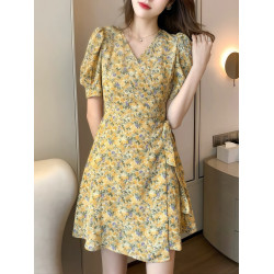 法國Rixo Rose⭐法式氣質碎花連衣裙子女夏季輕奢高級感收腰a字裙