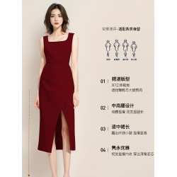 紅色連衣裙女夏法式訂婚宴會禮服平時可穿大方得體穿搭氣質高級感