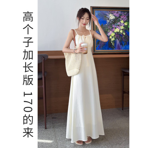 特別漂亮掐腰超好看吊帶連衣裙女夏季小衆不撞款夏季高個子加長版