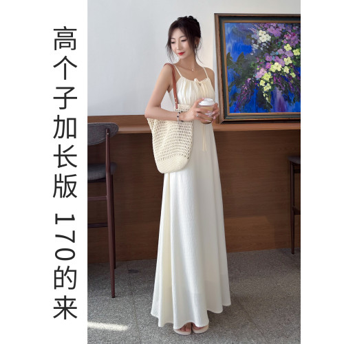 特別漂亮掐腰超好看吊帶連衣裙女夏季小衆不撞款夏季高個子加長版
