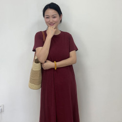 針織漢麻棉【連衣裙】女士簡約春夏涼爽抑菌漢麻家居服可外穿