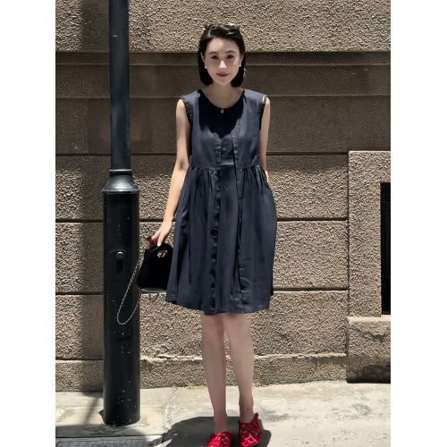  星辰畫布~高級感民族風氣質印花連衣裙寬松顯瘦T恤裙中裙夏