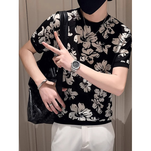 it Afternnaths潮牌!透氣冰絲短袖男t恤提花速乾網眼上衣夏季薄款