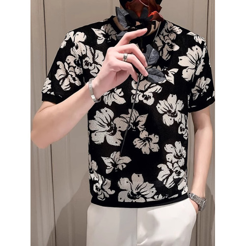 it Afternnaths潮牌!透氣冰絲短袖男t恤提花速乾網眼上衣夏季薄款