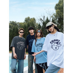 Wassup Wolf美式休閒短袖男T恤夏季2025新款情侶國潮牌半袖體恤衫