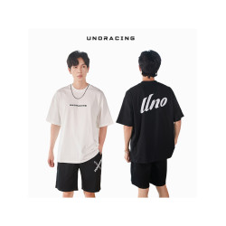UNORACING短袖男t恤衫2025夏季新款純棉衣服植絨寬松上衣正肩百搭