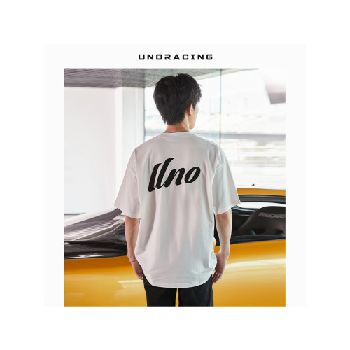 UNORACING短袖男t恤衫2025夏季新款純棉衣服植絨寬松上衣正肩百搭