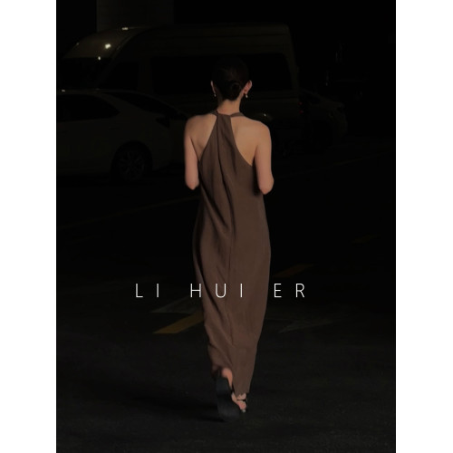 LiHuiEr李慧兒西雅圖未眠 法式無袖連衣裙夏輕奢高級感背心吊帶裙