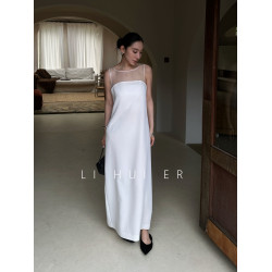 LiHuiEr李慧兒 午夜巴塞羅納 氣質無袖連衣裙夏小衆設計感背心裙