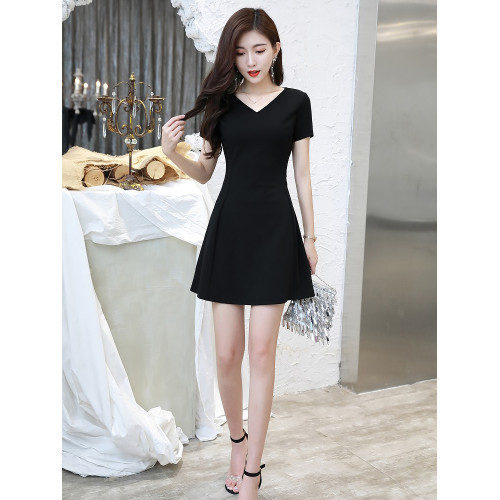 chunxili/春熙裡 夏季修身長裙 V領純色極簡優雅女生亞麻連衣裙