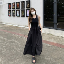 無袖法式長裙長款收腰女吊帶裙夏季2025新款溫柔初戀氣質連衣裙