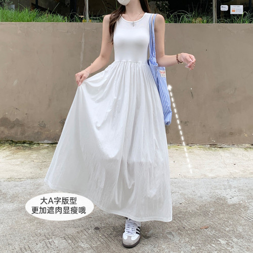 無袖法式長裙長款收腰女吊帶裙夏季2025新款溫柔初戀氣質連衣裙