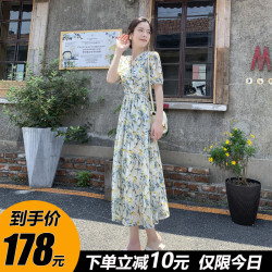 高級感氣質波點棉麻連衣裙2025新款今年流行爆款巨好看的減齡裙子