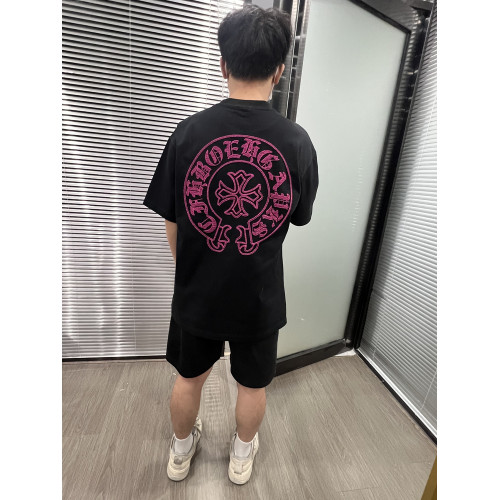 2025新款爆款男士夏季短袖t恤衣服潮牌十字架刺綉寬松型短袖男t恤