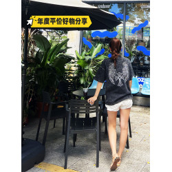 衣服潮牌十字架刺綉寬松型短袖男t恤2025新款爆款男士夏季短袖t恤
