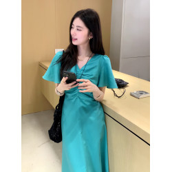 法式桔梗森女系超好看茶歇裙2025年夏季高級感減齡洋氣精緻連衣裙