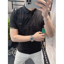 歐洲站短袖男T恤修身翻領歐貨高級感品牌polo衫男士潮牌半袖男裝
