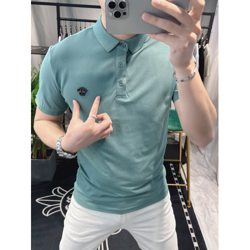 歐洲站短袖男T恤修身翻領歐貨高級感品牌polo衫男士潮牌半袖男裝
