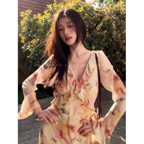 2025夏季新款高級精緻韓系輕熟風碎花連衣裙寬松顯瘦超好看高級感