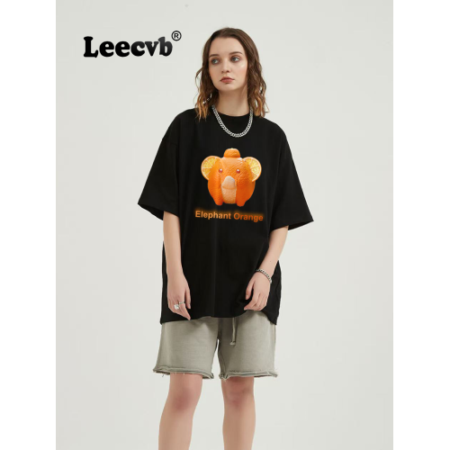 Leecvb美式潮牌男女同款夏裝2025新款時尚流行短袖男t恤聯名上衣