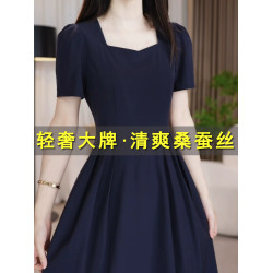 杭州真絲連衣裙女夏2025新款國際大牌高級大氣上檔次收腰顯瘦裙子