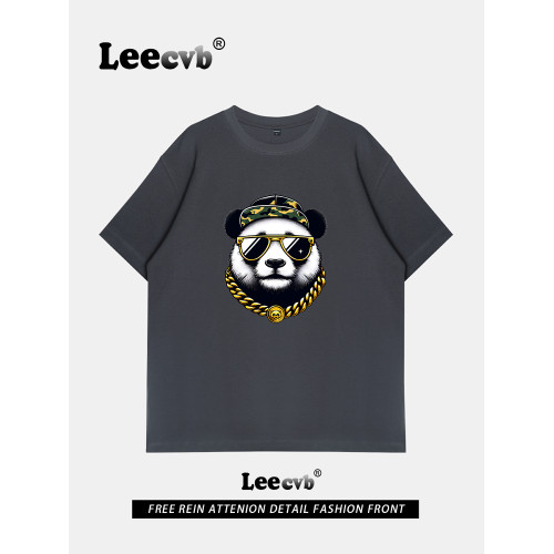 Leecvb美式潮牌男女同款夏裝2025新款時尚流行短袖男t恤奧萊上衣