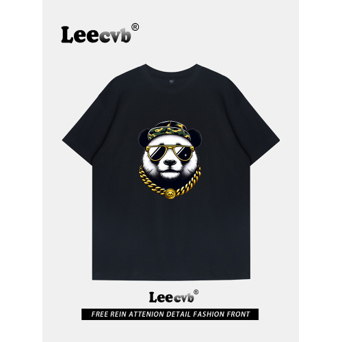 Leecvb美式潮牌男女同款夏裝2025新款時尚流行短袖男t恤奧萊上衣