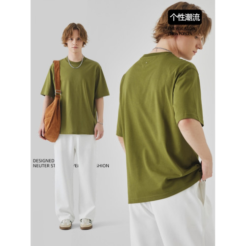 v.s holiday男裝純色短袖男T恤夏季寬松圓領百搭休閒打底衫上衣