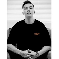 香港潮牌美式重磅復古1977短袖男t恤夏季新款男士純棉打底衫上衣