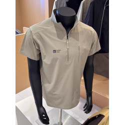WASSUP WDSU大碼夏季戶外登山速乾短袖男t恤半拉鍊立領正肩五分袖