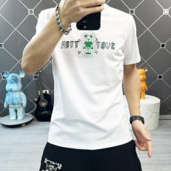 歐貨短袖男t恤大碼男裝歐美潮牌卡通暴力熊燙鑽歐洲站打底衫上衣