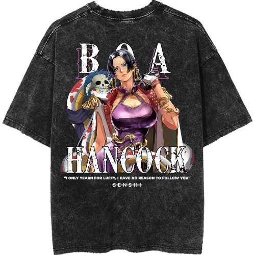 BOA HANCOCK夏季新款美式復古潮牌男t恤袖寬松短袖T恤情侶上衣