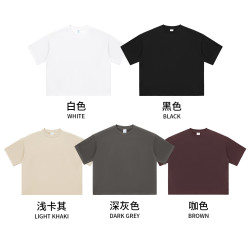 RS男裝|Boxy方塊版型230G潮牌純棉男士短袖歐美短寬短袖t恤男T恤