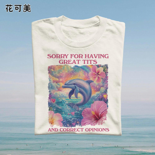 花可美2025夏季新款美式復古潮牌男t恤短袖寬松短袖T恤情侶上衣
