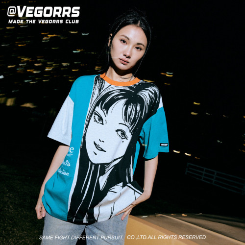 2025年新款VEGORRS原創男裝伊藤潤二富江短袖男T恤衫 動漫圓領套