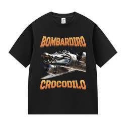 Limited Bombardino Crocodilo Meme T Shirt鱷魚轟炸機創意男T恤