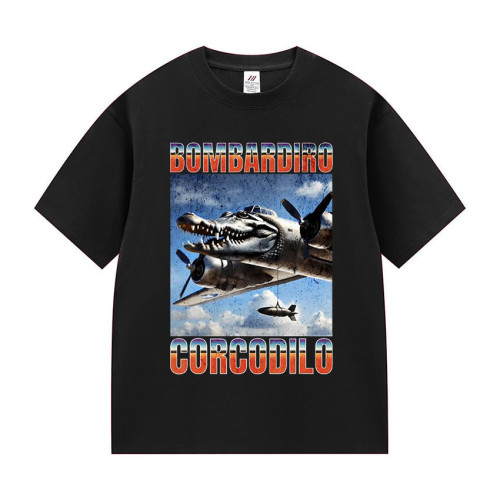 Limited Bombardino Crocodilo Meme T Shirt鱷魚轟炸機創意男T恤